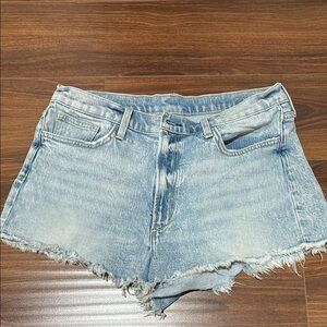 Denim Frayed Hem Women Shorts